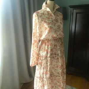 Floral Summer Dress with Faux Pearls